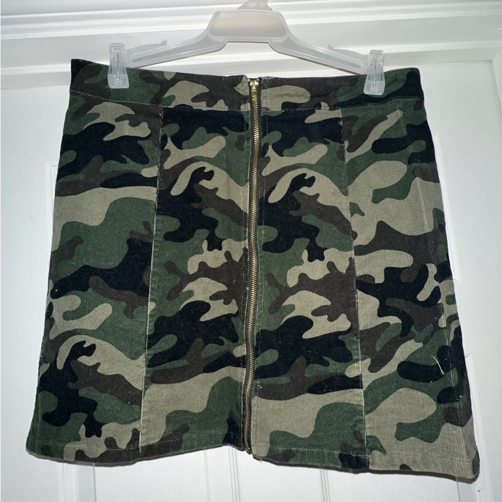 Bleuh Ciel Green Black Mini Pencil Skirt